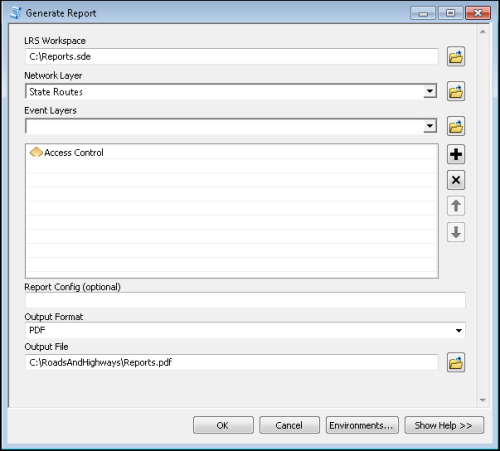 Running the Generate Report tool Running the Generate Report tool